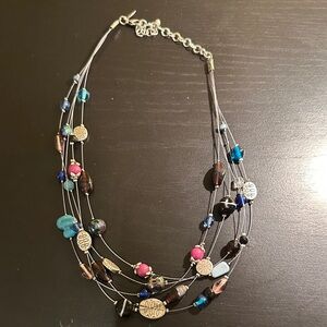 Lia Sophia Pink and Blue Beaded Necklace